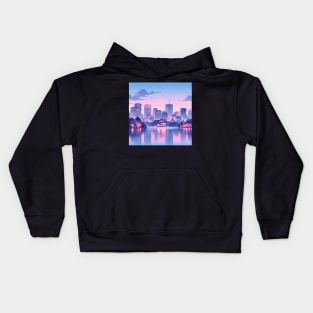 Tokyo lake evening view Kids Hoodie